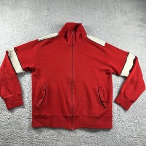 VINTAGE Windbreaker‎ Track Jacket Mens Medium Red Colorblock Full Zip Soft  Mob